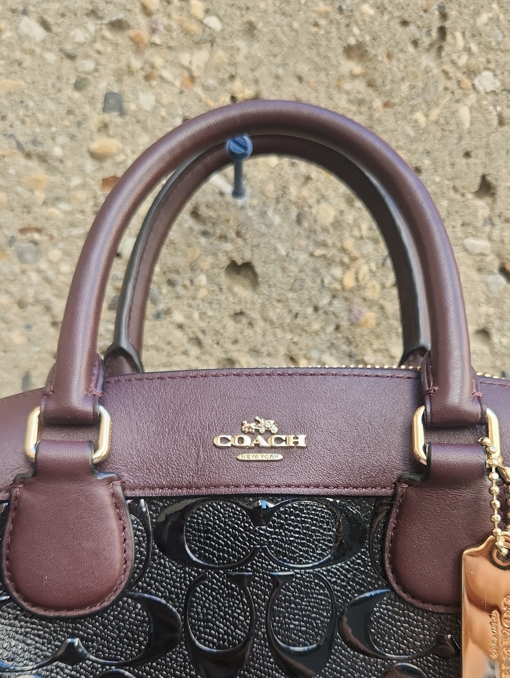 Coach Patent Mini Bennett Satchel - Picture 3 of 13